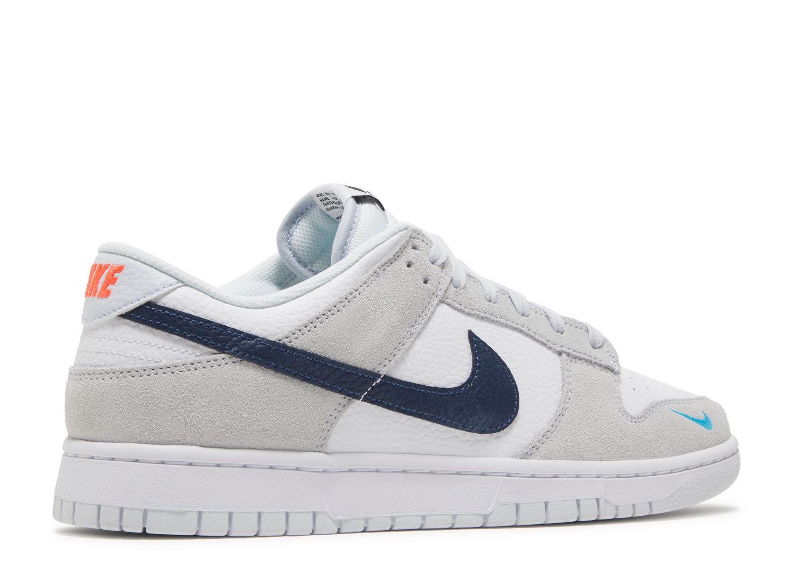 Nike Dunk Low White Grey Navy Aqua Mini Swoosh (9868331024711)