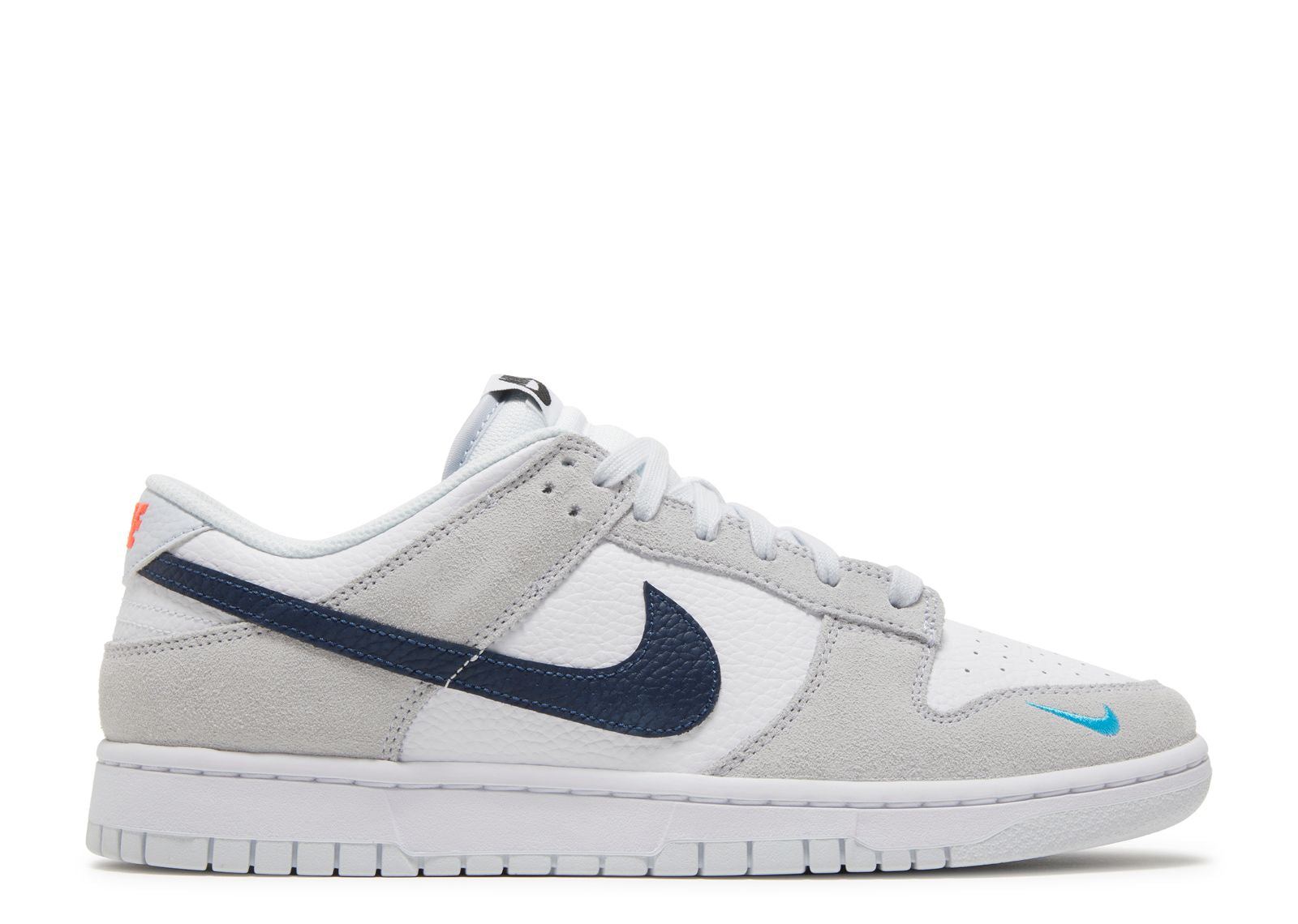 Nike Dunk Low White Grey Navy Aqua Mini Swoosh (9868331024711)