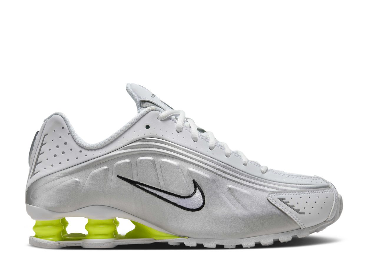 Nike Shox R4 White Metallic Silver Volt (9868300910919)