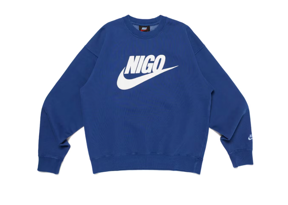 Nike x Nigo NRG Fleece Crew Sweatshirt Navy (9864836350279)