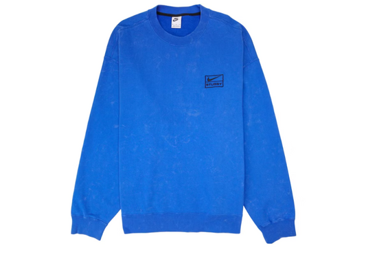 Nike x Stussy Acid Wash Crew Fleece Blue (9864941306183)