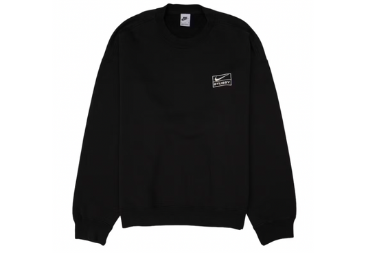 Nike x Stussy Wash Crew Fleece Black (9865146728775)