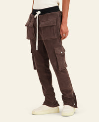 PANTALON CARGO FP VELOURS - CHOCOLAT
