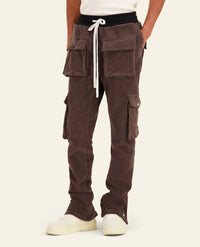 PANTALON CARGO FP VELOURS - CHOCOLAT