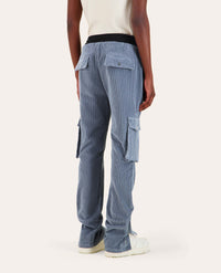 CARGO FP VELVET TROUSERS - BLUE