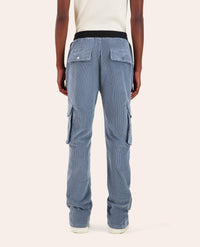 CARGO FP VELVET TROUSERS - BLUE