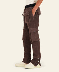 PANTALON CARGO FP VELOURS - CHOCOLAT