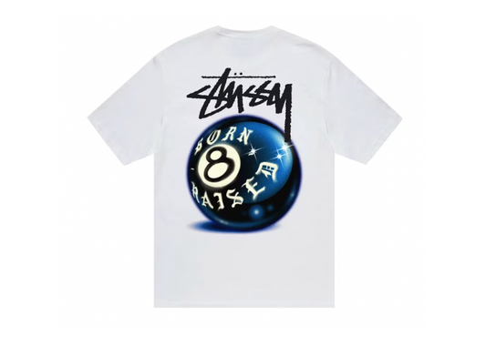 Stussy Born X Raised 8 Ball Tee White (9864859353415)