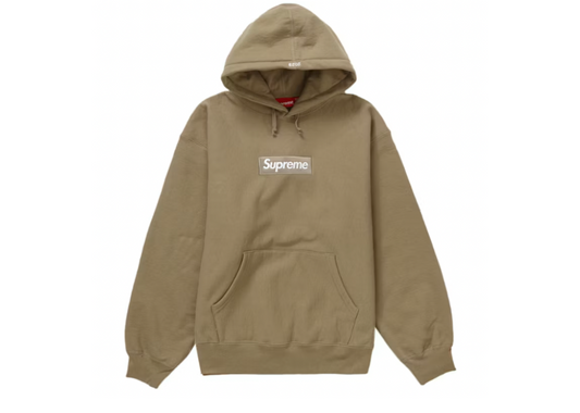 Supreme Box Logo Hooded Sweatshirt (FW23) Dark Sand (9864981184839)