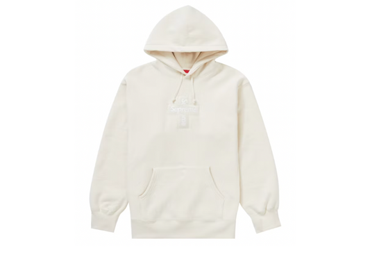 Supreme Cross Box Logo Hooded Sweatshirt Natural (9864962801991)