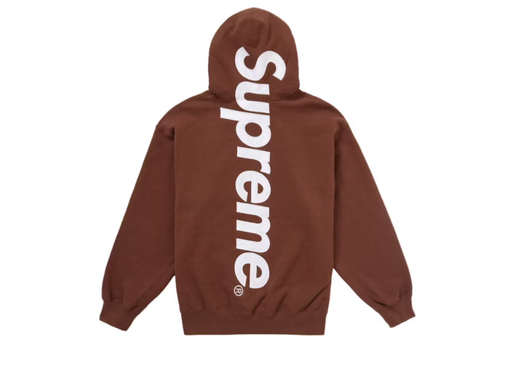 Supreme Satin Applique Hooded Sweatshirt FW24 Brown (9864964833607)