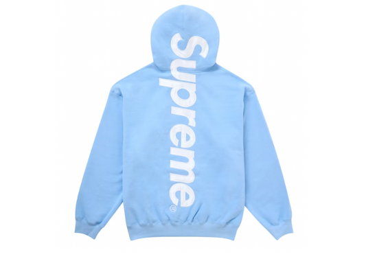 Supreme Satin Applique Hooded Sweatshirt FW24 Light Blue (9864969093447)