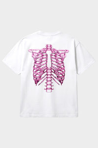 T-SHIRT SKELETON 3D WHITE AND PINK