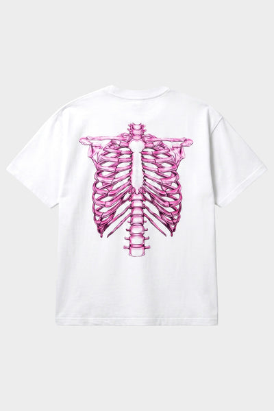 T-SHIRT SKELETON 3D WHITE AND PINK