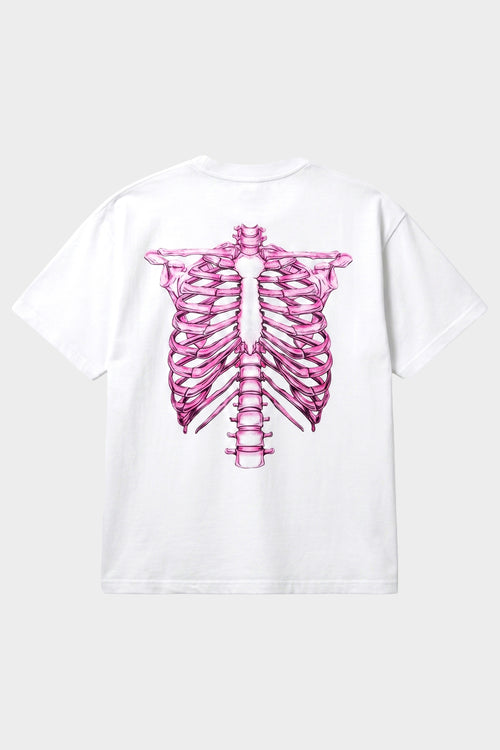 T-SHIRT SKELETON 3D WHITE AND PINK