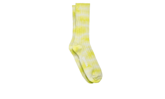 Dyed Ribbed Crew Socks Lemon