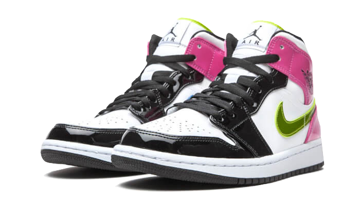 Air Jordan 1 Mid White Black Cyber Pink