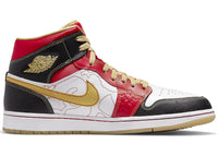Air Jordan 1 Mid XQ White Black Sport Red