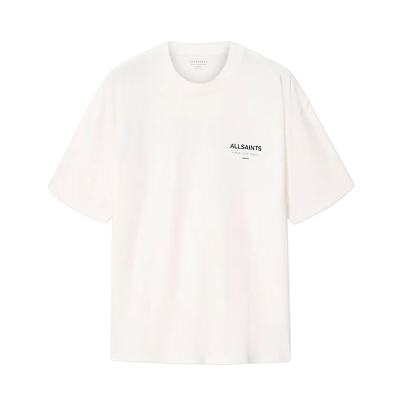 T-shirt surdimensionné à col rond ALLSAINTS Underground blanc cendré