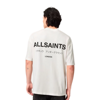 T-shirt surdimensionné à col rond ALLSAINTS Underground blanc cendré