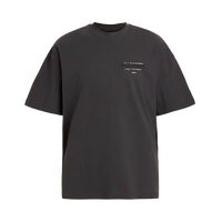 ALLSAINTS Redact Oversized Embroidered Logo T-Shirt Washed Black