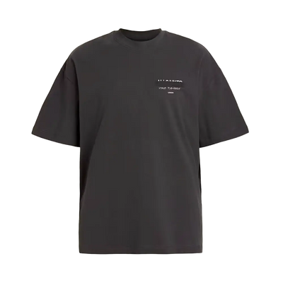 T-shirt ALLSAINTS Redact oversize noir délavé à logo brodé