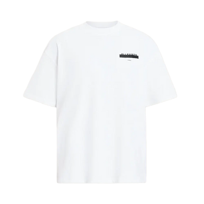 T-shirt ALLSAINTS Redact oversize avec logo brodé Blanc cendré
