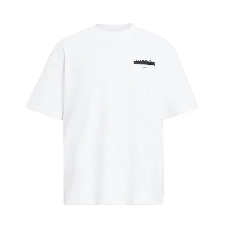 T-shirt ALLSAINTS Redact oversize avec logo brodé Blanc cendré