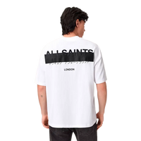 T-shirt ALLSAINTS Redact oversize avec logo brodé Blanc cendré