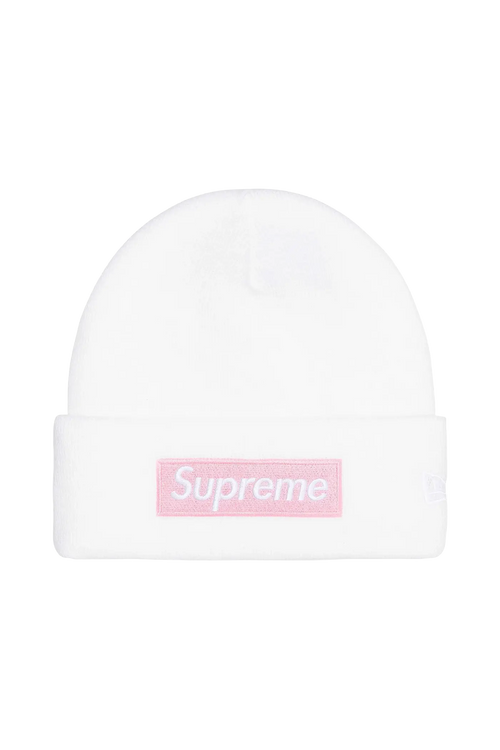 Supreme New Era Box Logo Beanie White (FW25)