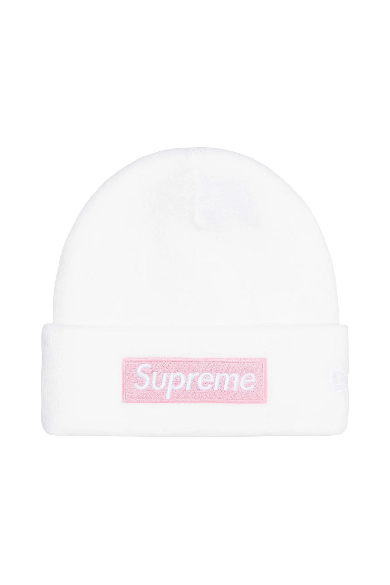 Supreme New Era Box Logo Beanie White (FW25)