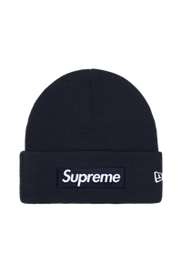 Supreme New Era Box Logo Beanie Navy Blue (FW25)