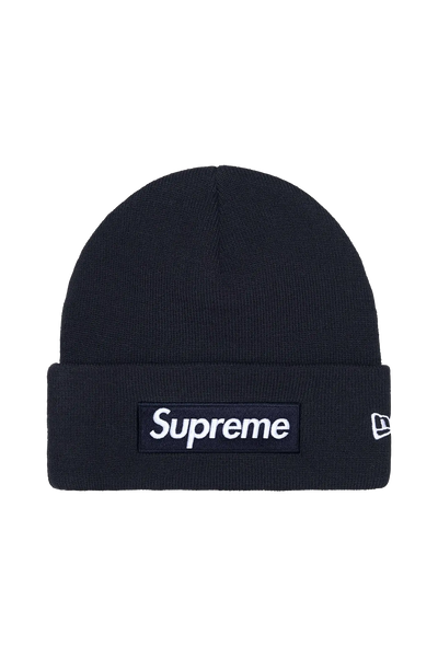 Supreme New Era Box Logo Beanie Navy Blue (FW25)