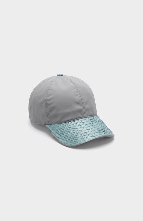 Casquette nylon gris / python bleu