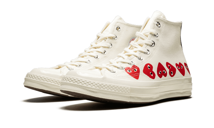 Chuck Taylor All-Star 70s Hi Comme des Garcons PLAY Multi-Heart White (6771069550919)