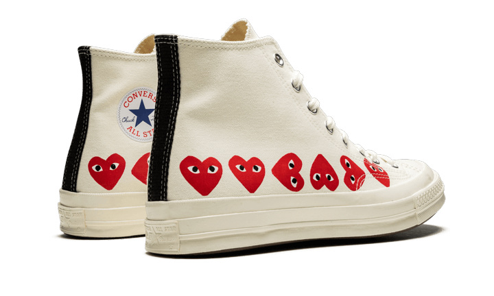 Chuck Taylor All-Star 70s Hi Comme des Garcons PLAY Multi-Heart White (6771069550919)