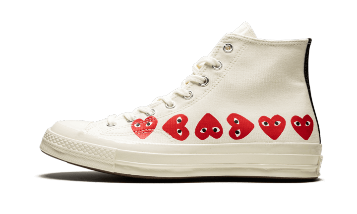 Chuck Taylor All-Star 70s Hi Comme des Garcons PLAY Multi-Heart White (6771069550919)