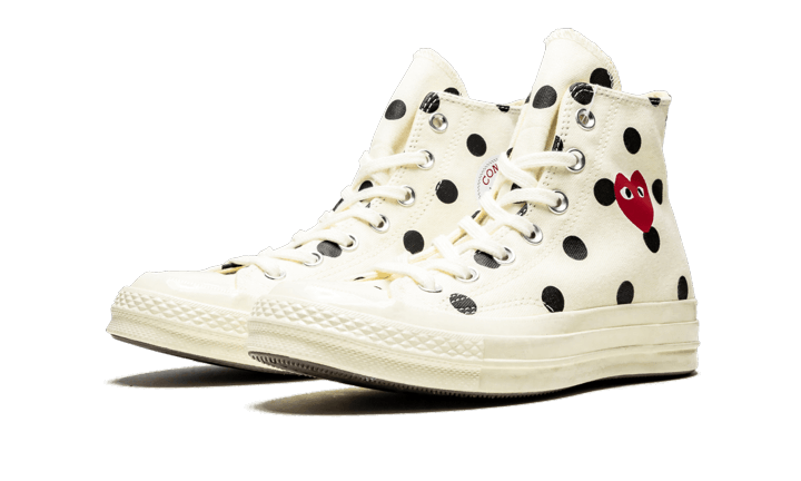 Chuck Taylor All-Star 70s Hi Comme des Garçons PLAY Polka Dot White (6771069452615)