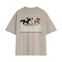 Fakegods Horse Race Tee Light  Grey