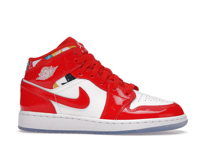 Air Jordan 1 Mid Barcelona Sweater Red Patent