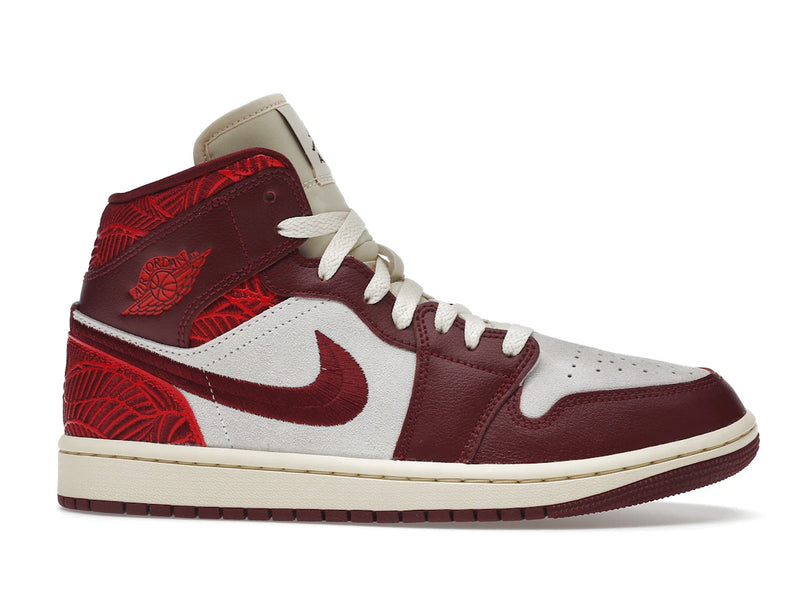 Air Jordan 1 Mid SE Tiki Leaf Team Red
