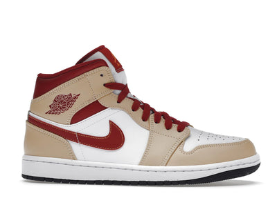 Air Jordan 1 Mid Light Curry Cardinal