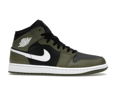 Air Jordan 1 Mid Black White Olive