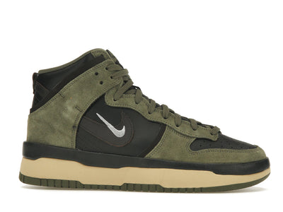 Nike Dunk High Up Medium Olive Black Velvet Brown Wolf Grey