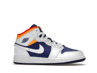 Air Jordan 1 Mid White Laser Orange Deep Royal Blue