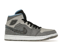 Air Jordan 1 Mid Crater Grey University Blue