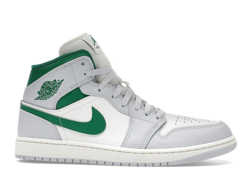 Air Jordan 1 Mid White Pure Platinum Pine Green