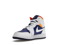 Air Jordan 1 Mid White Laser Orange Deep Royal Blue