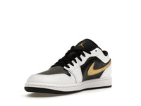 Air Jordan 1 Low White Black Metallic Gold Swoosh