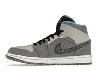 Air Jordan 1 Mid Crater Grey University Blue